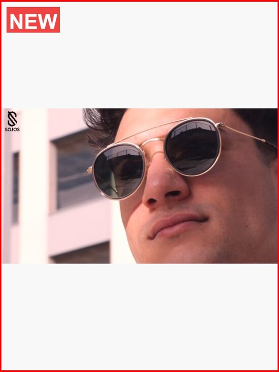 Retro Vintage Round Double Bridge Polarized Sunglasses main image 5